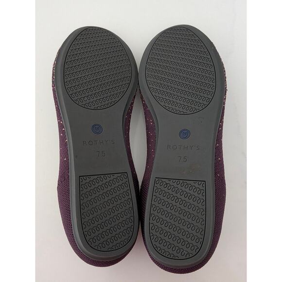 Rothy’s The Flat Eggplant Metallic Limited Edition Womens Size 7.5 Flats Retired - Picture 11 of 12